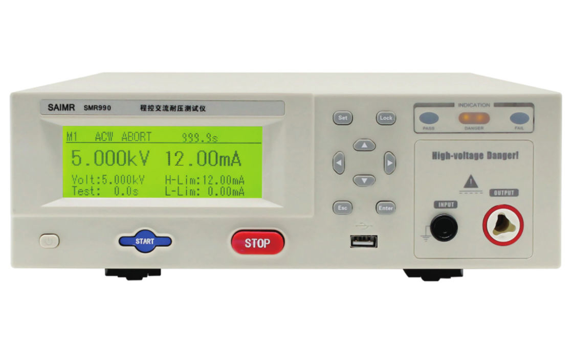 Testeur d'isolation haute tension de résolution de courant de 1 uA Hi Pot Meter avec interface I/O